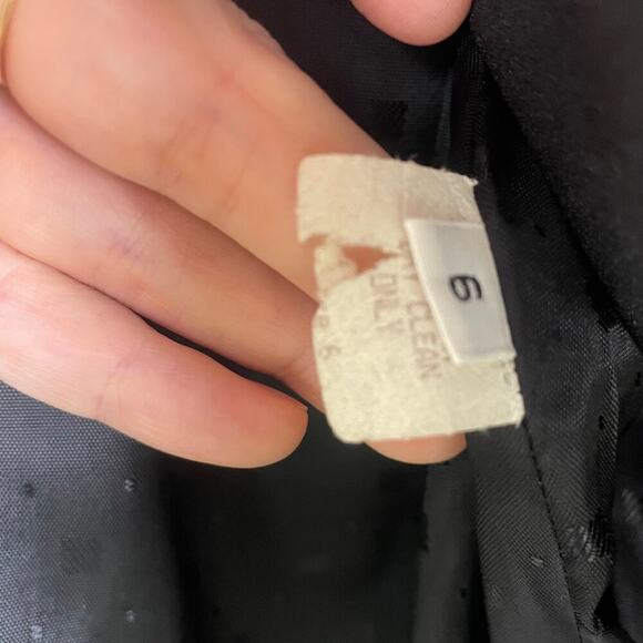 Vintage Janet Howard lightly padded black coat wool and spandex blend size 6 - Picture 6 of 9